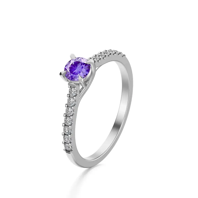 Pierścionek z tanzanitem białe złoto AJPZ_025 Pierścionek z tanzanitem białe złoto AJPZ_025